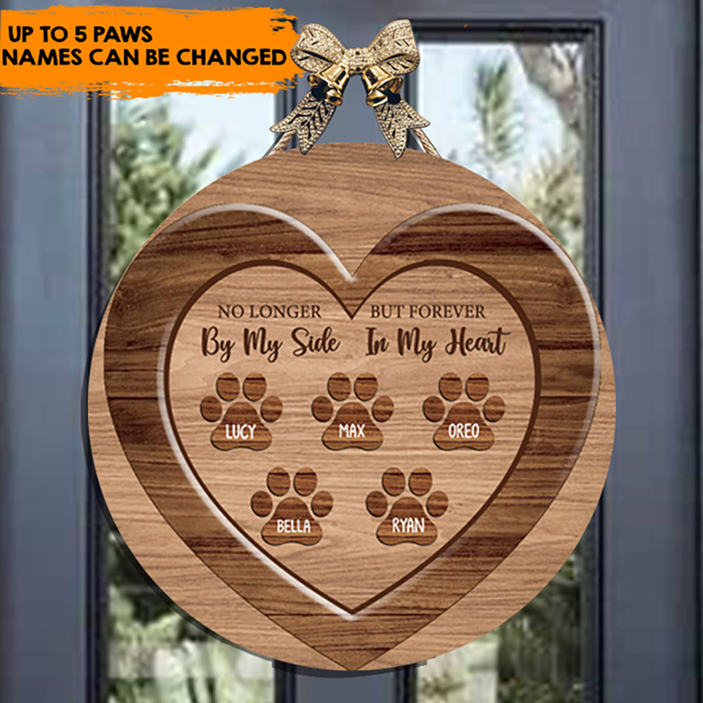 Forever In Our Heart - Personalized Round Wooden Door Sign Z