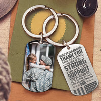 Thumbnail for Dear Veteran Dad Photo Metal Keychain, Gift for Father's day, Veteran Dad AA