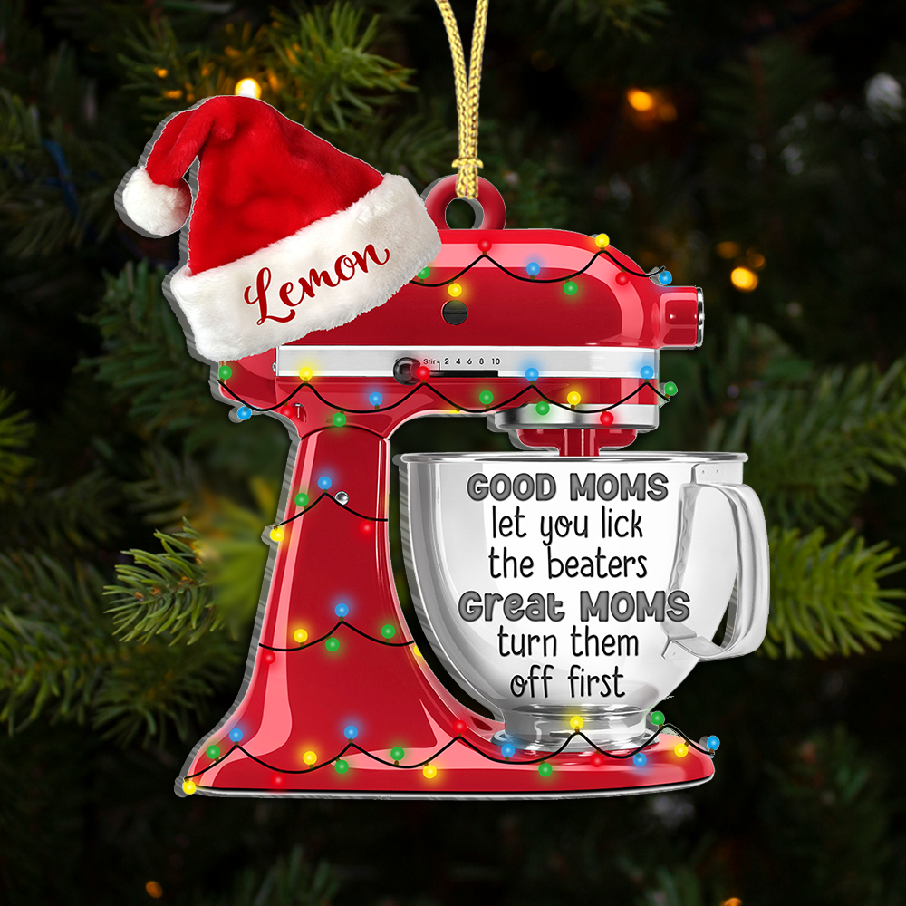 Personalized Best Mom Ever Printed Acrylic Ornament, Christmas Gift For Cooking Lover AE