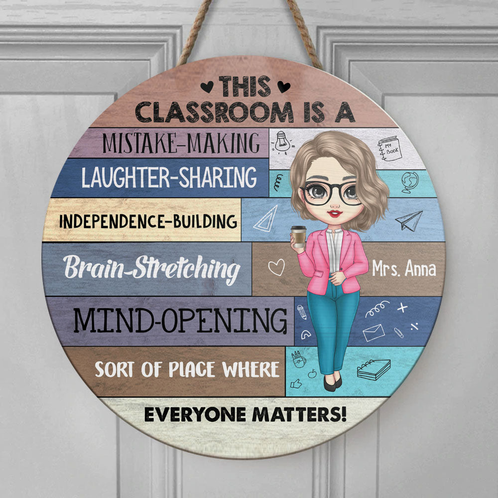 Everyone Matters Teacher Door Sign, Classroom Welcome Door Hanger Z
