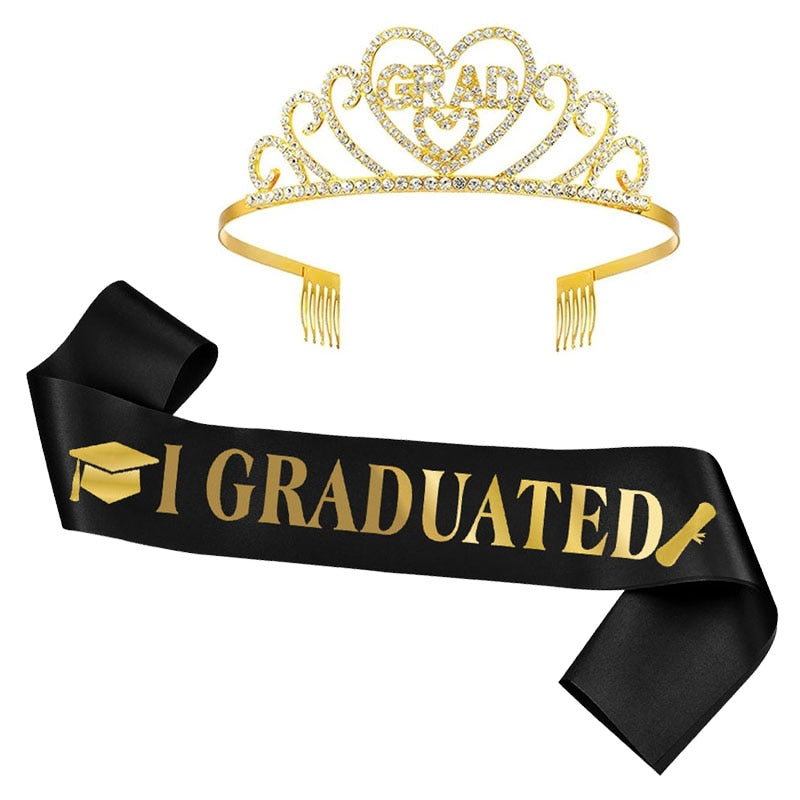 2024 Graduated Satin Sash Glitter Crown FC