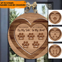 Thumbnail for Forever In Our Heart - Personalized Round Wooden Door Sign Z