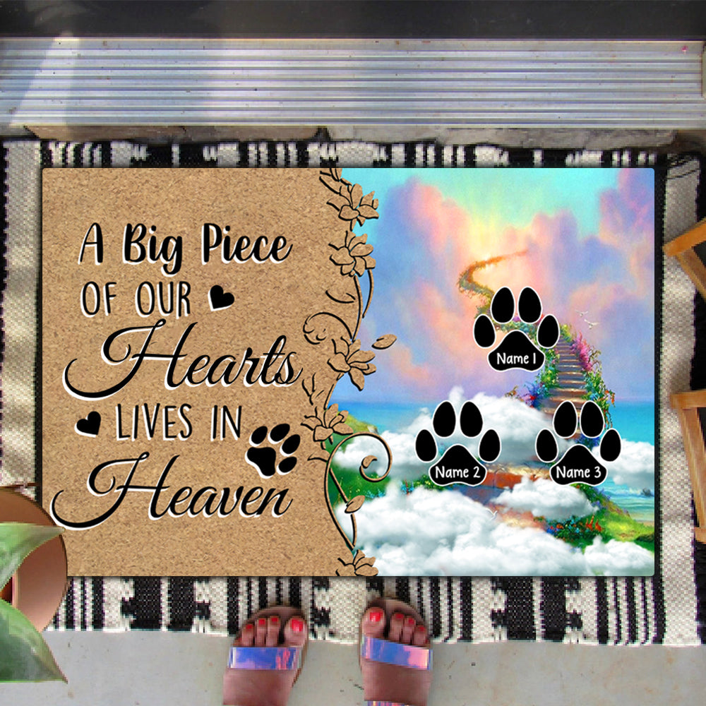 A Little Bit Of Heaven - Personalized Doormat, Memorial Gift For Dog, Cat Lovers AB