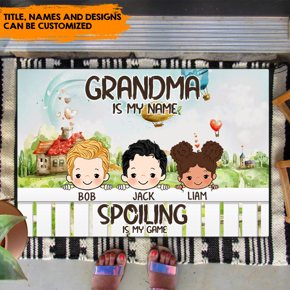 Grandkids Spoiled Here, Gift For Mother's Day, Grandma - Customized Doormat AB