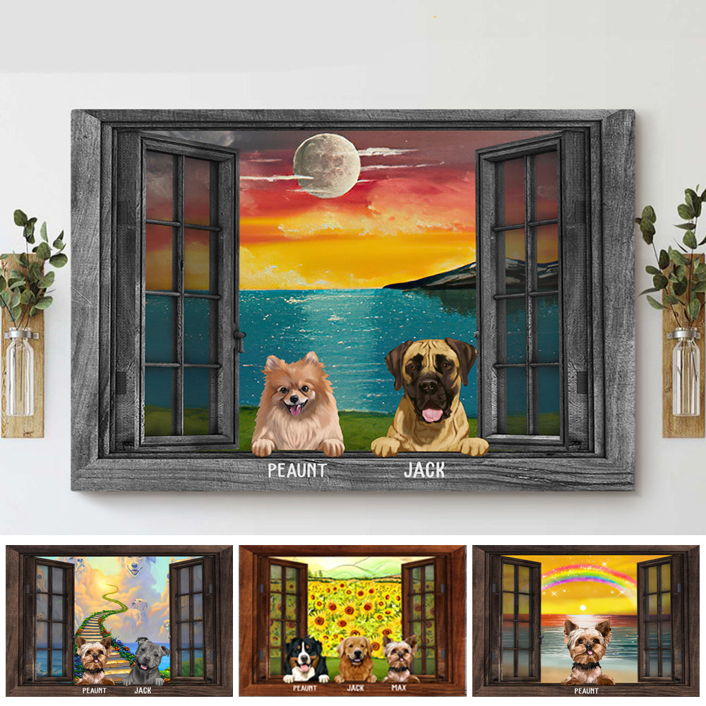 Always By My Side - Personalized Dog Memorial Canvas AK