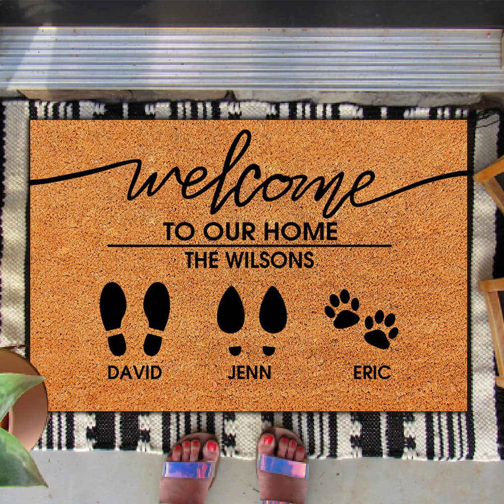 Foot Print Family - Personalized Doormat AB
