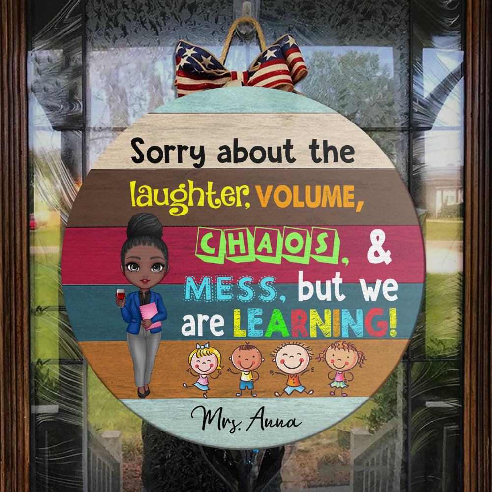 We are learning Teacher Wood Sign, DIY Gift For Back To School Z