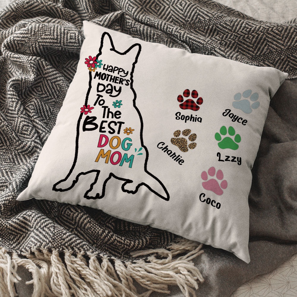 Happy Mother's Day Best Dog Mom - Personalized Pillow AD