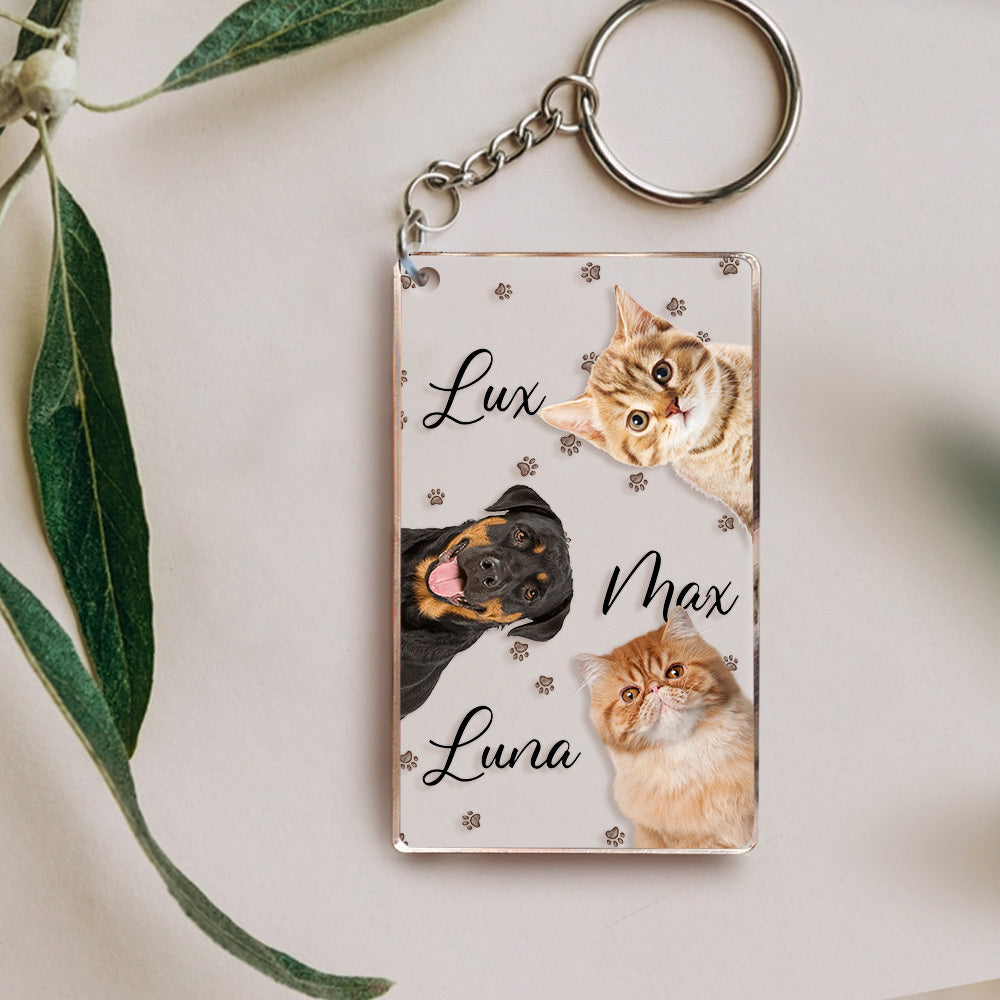 Personalized Cat Dog Photo Acrylic Keychain, Gift For Pet Lovers JonxiFon
