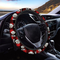 Thumbnail for Custom Dog Mom Dog Dad Photo Car Steering Wheel Cover, Pet Lover Gift JonxiFon