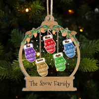 Thumbnail for Personalized Christmas Gloves Kids Mom Grandma Printed Acrylic Ornament, Customized Holiday Ornament AE