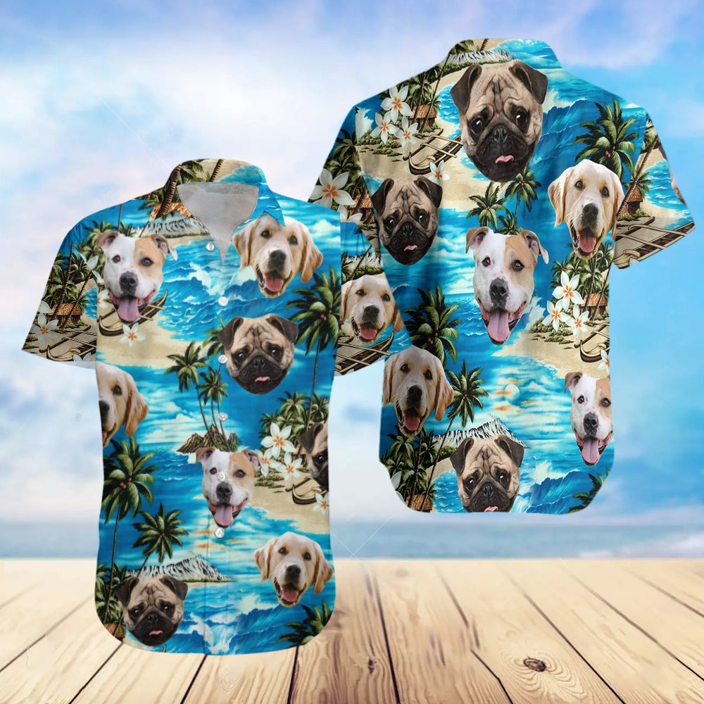 Ocean Dog Watercolor - Customized Hawaiian Shirt AI