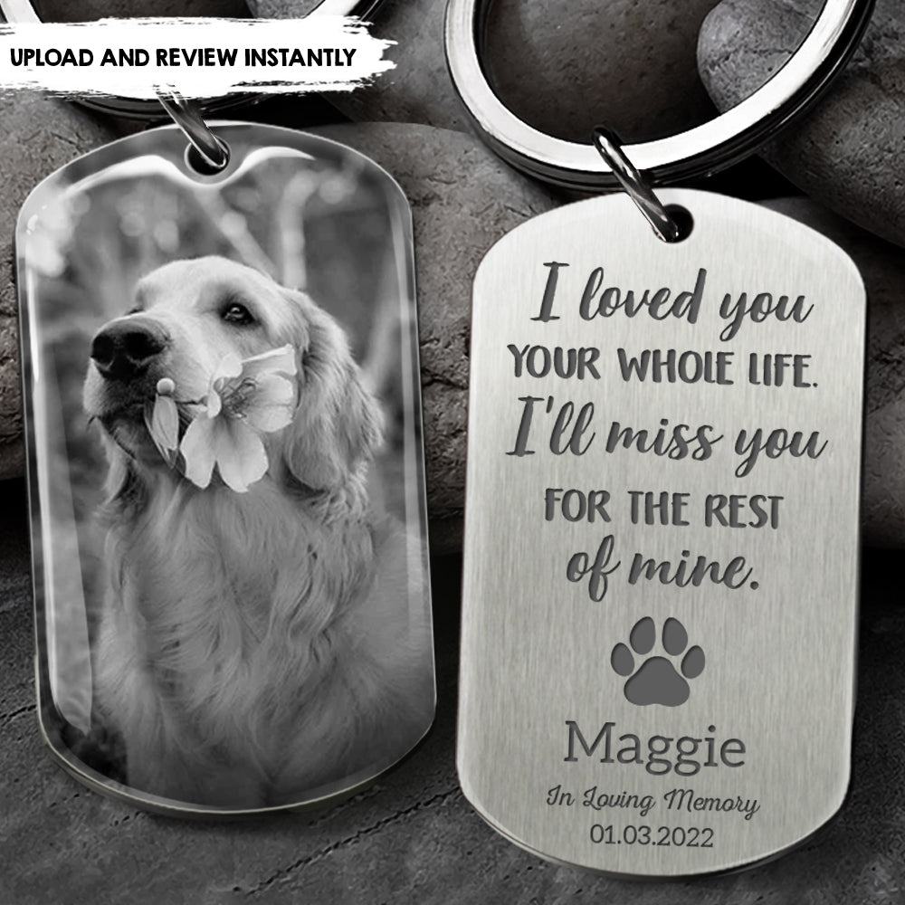 I Loved You Your Whole Life - Personalized Pet Loss Keychain, Pet Sympathy Memorial Gift AA