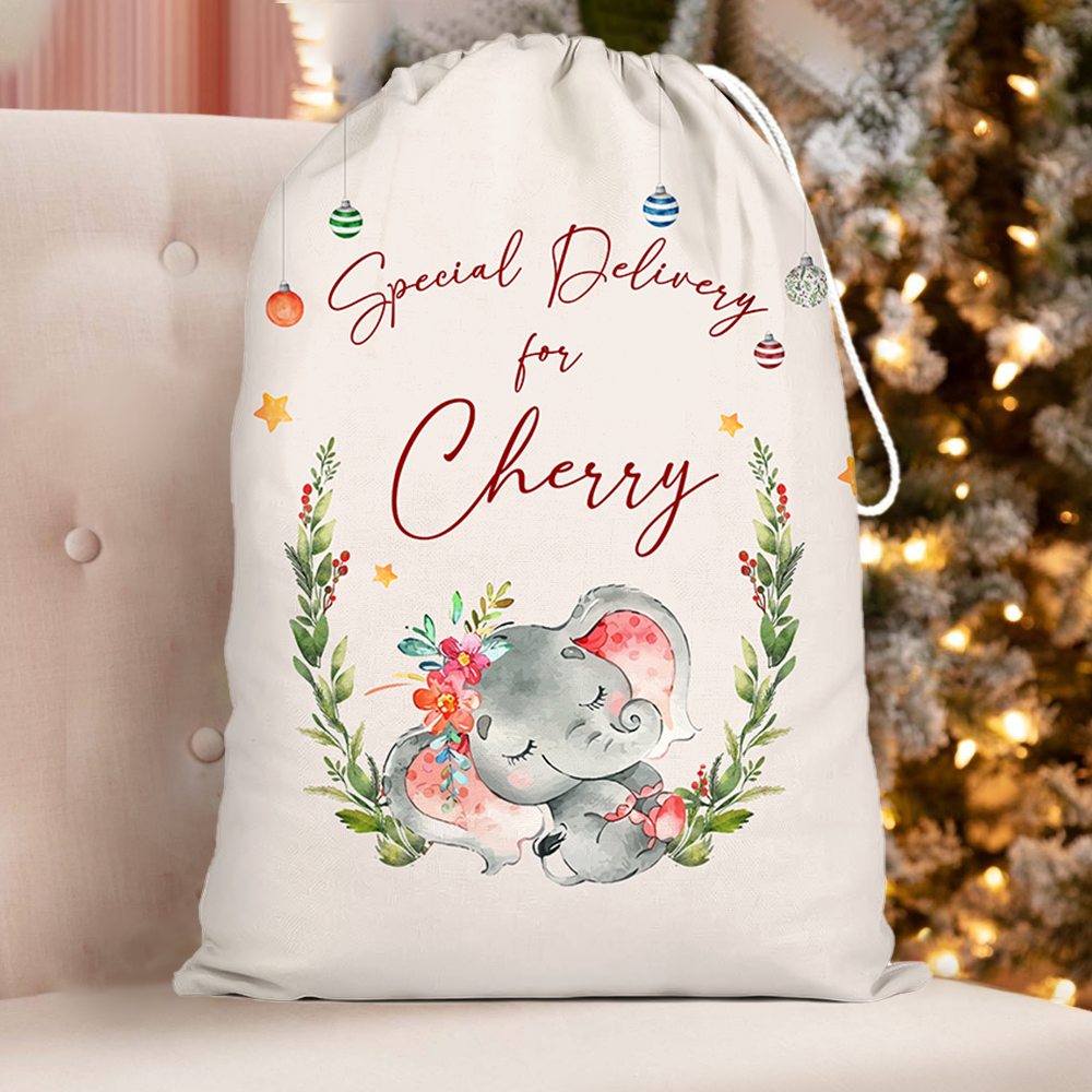Custom Baby Name Christmas Bag, Christmas Gift AB