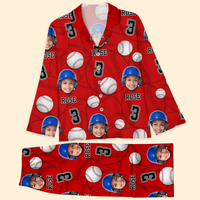 Thumbnail for Personalized Upload Photo Custom Face Baseball Sport Pajamas, Gift For Baseball Lover AB