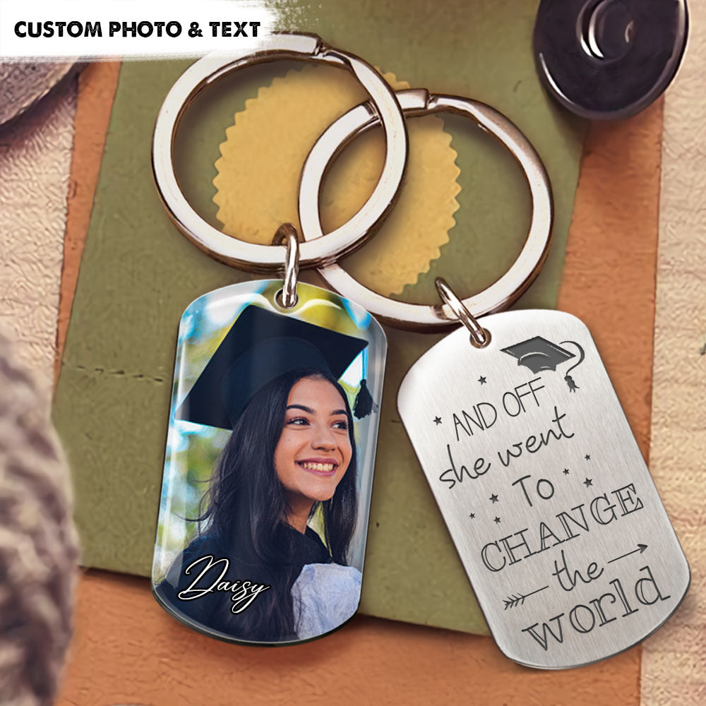 And Off Graduation Metal Keychain, Graduation Gift AA