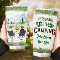 Thumbnail for Personalized Let Sit By The Campfire Couple Tumbler, Valentine's Day Gift For Camping Lovers AA