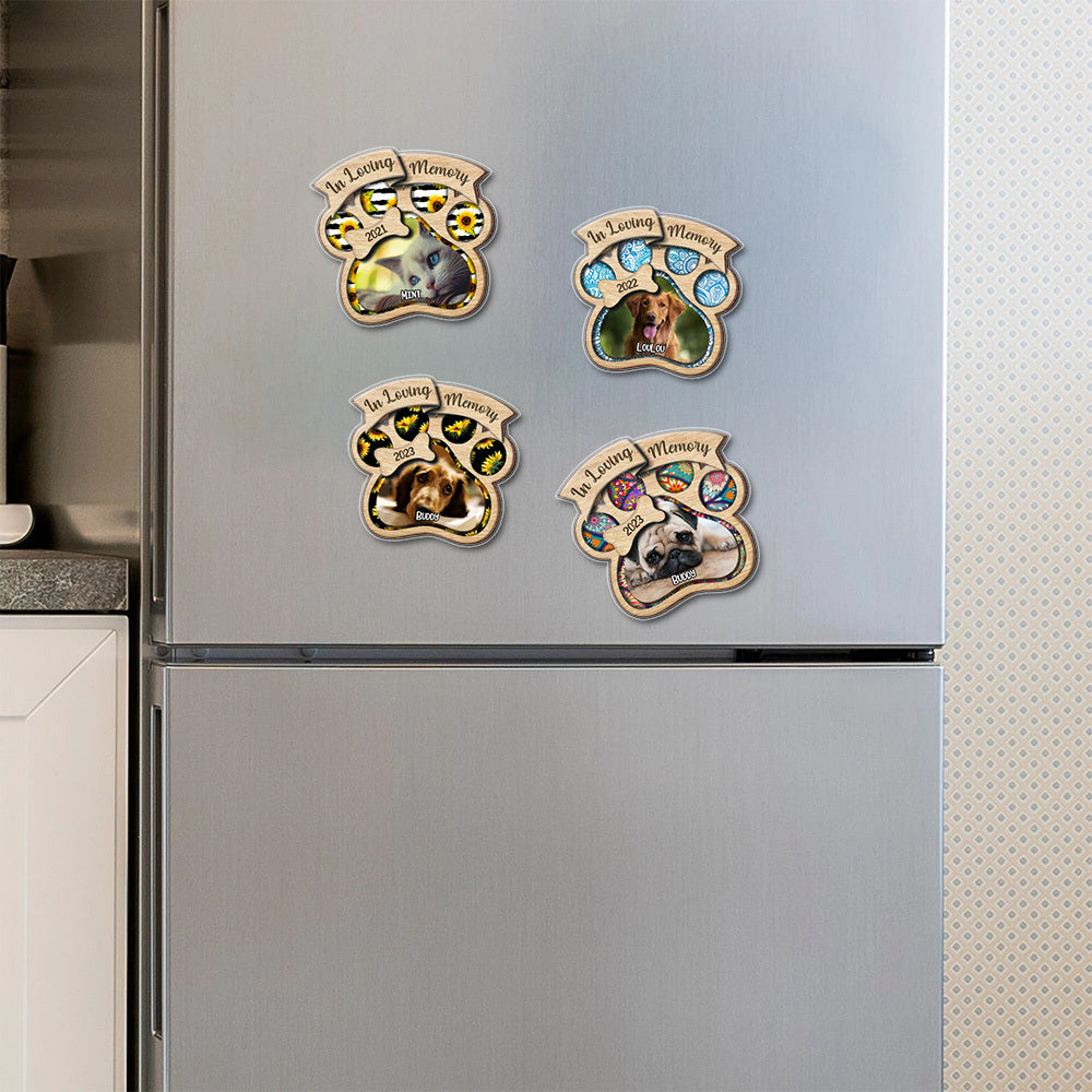 Custom In Loving Memory Pet Photo Magnets, Fridge Magnet, Memorial Gift JonxiFon