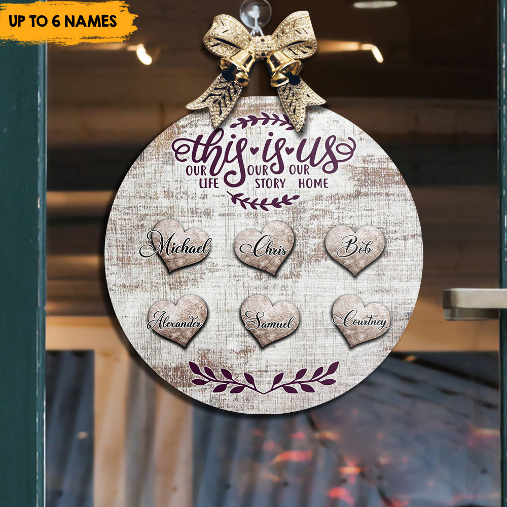This Is Us - Personalized Door Sign, Custom Names Family Gift Z