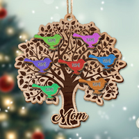 Thumbnail for Personalized Family Tree Bird Grandkids Grandma Christmas Layered Wood Ornament , Christmas Gift For Family AE