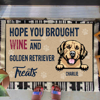 Thumbnail for Hope you brought wine and dog Treats - Personalized Dog Doormat AB