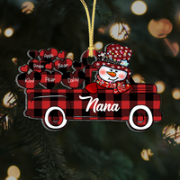 Thumbnail for Personalized Christmas Truck Heart Grandkids Printed Acrylic Ornament, Christmas Gift For Grandma AE