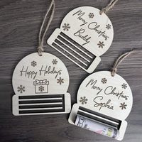 Thumbnail for Custom Christmas Money Holder Wood Ornament Cutout, Christmas Gift AE
