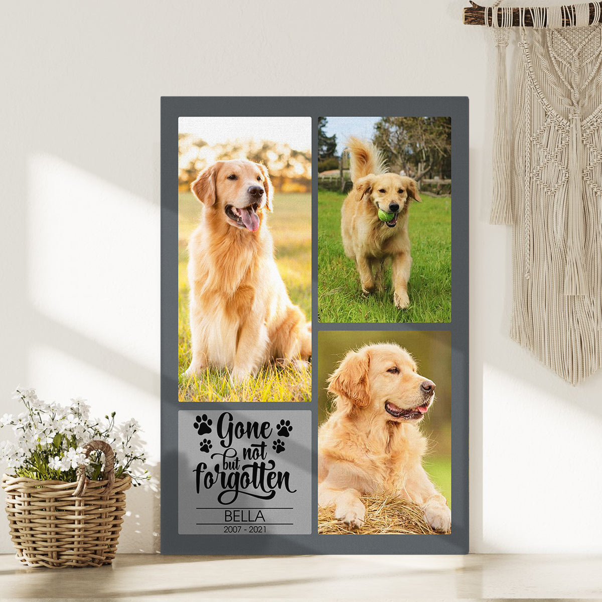 Gone But Not Forgotten - Personalized Pet Memorial Canvas AK