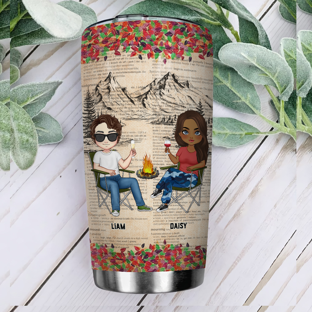 Personalized Making Memories At Campsite Steel Tumbler, Gift For Camping Couple AA