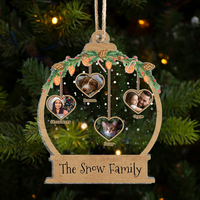 Thumbnail for Upload Photo Heart Personalized Christmas Gift For Family Friends Printed Acrylic Ornament, Customized Holiday Ornament AE