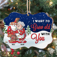 Thumbnail for Personalized I Want To Grow Old With You Couple Printed Wood Ornament, Customized Holiday Ornament AE