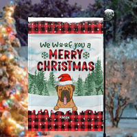 Thumbnail for Personalized Christmas Pattern We Woof You Dog Flag, House Decor AD