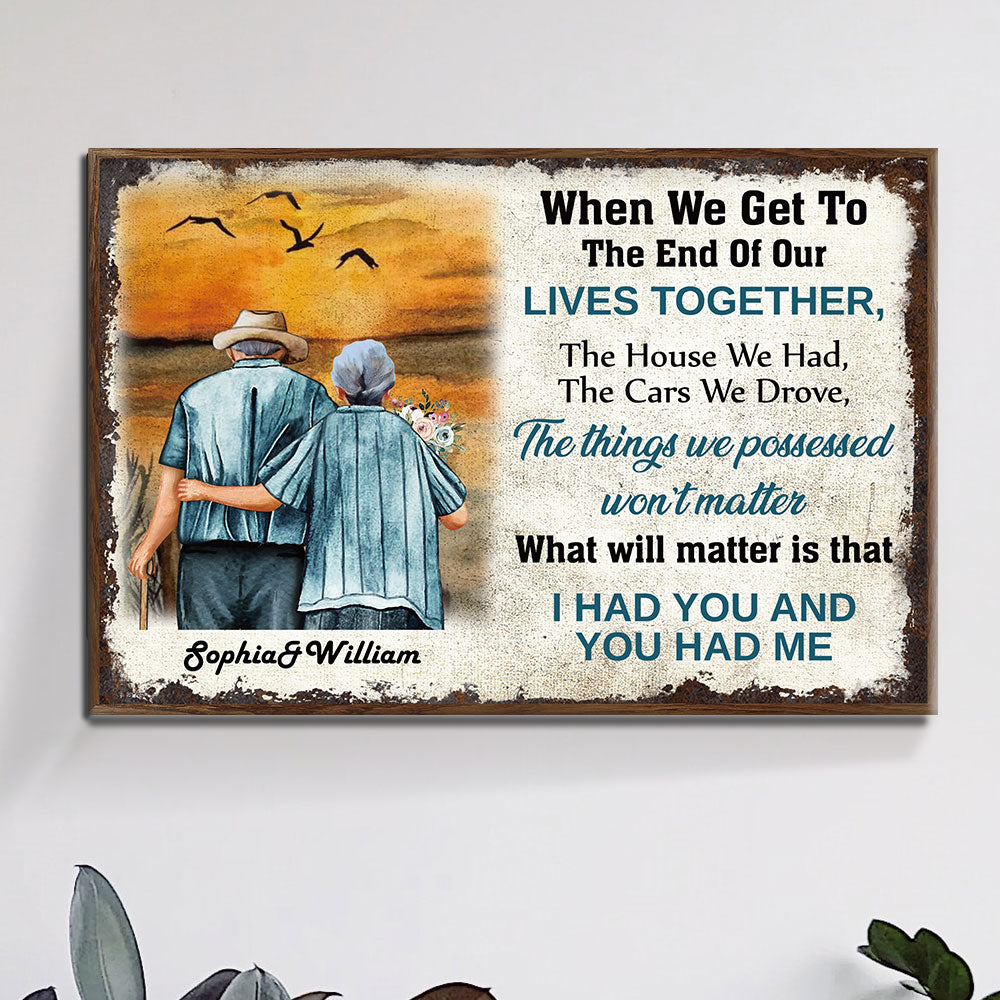When We Get To The End Of Our Lives Together, Premium Couple Canvas Wall Art AK