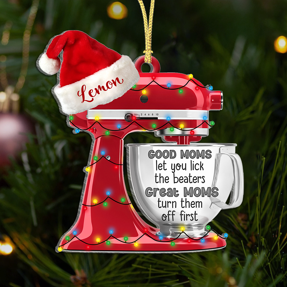 Personalized Best Mom Ever Printed Acrylic Ornament, Christmas Gift For Cooking Lover AE