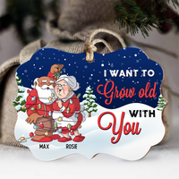 Thumbnail for Personalized I Want To Grow Old With You Couple Printed Wood Ornament, Customized Holiday Ornament AE
