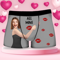 Thumbnail for Custom All Mine Face Photo Men's Boxer Briefs, Gift For Him AI