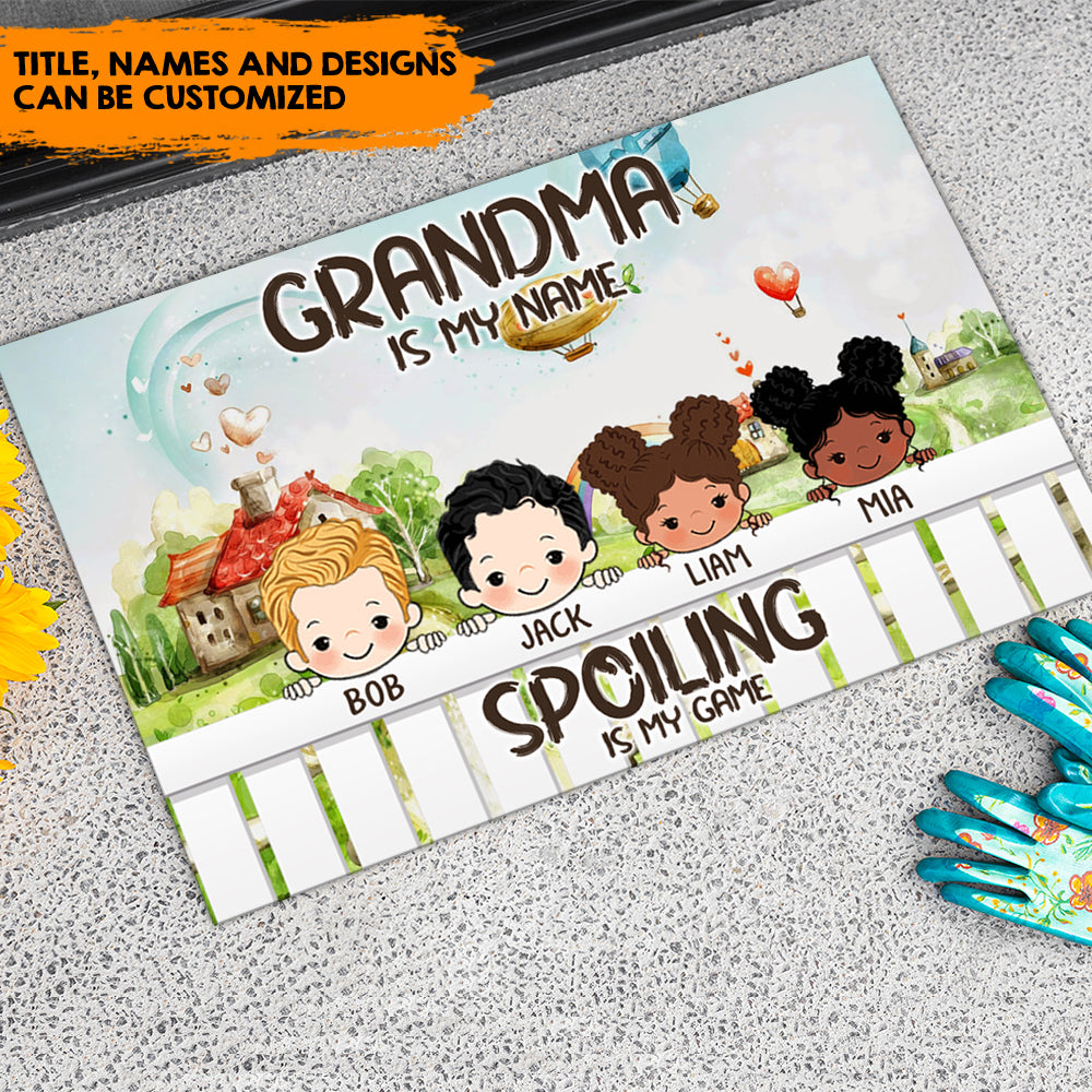 Grandkids Spoiled Here, Gift For Mother's Day, Grandma - Customized Doormat AB