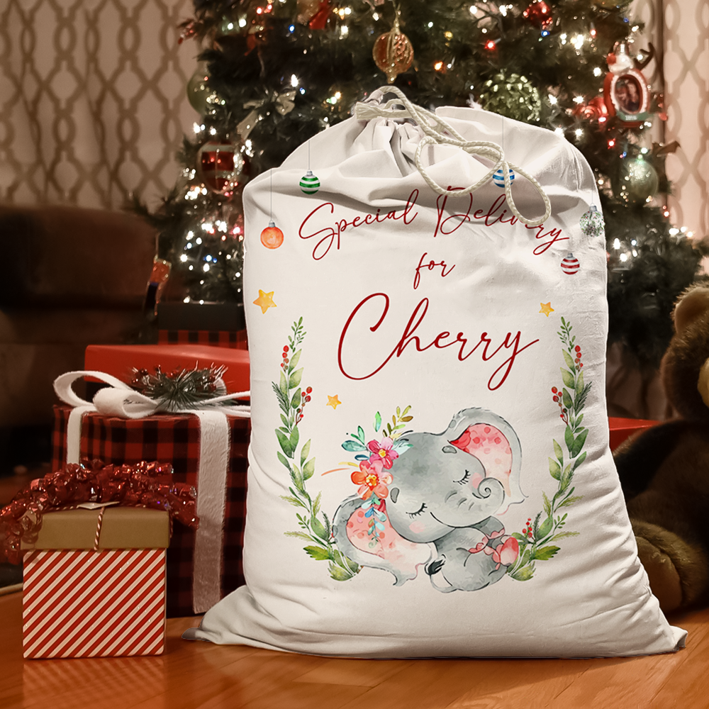 Custom Baby Name Christmas Bag, Christmas Gift AB