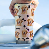 Thumbnail for Glitter Dog Mom With Photos Tumbler, Dog Lover Gift AA