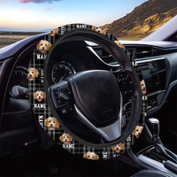 Thumbnail for Custom Dog Mom Dog Dad Photo Car Steering Wheel Cover, Pet Lover Gift JonxiFon