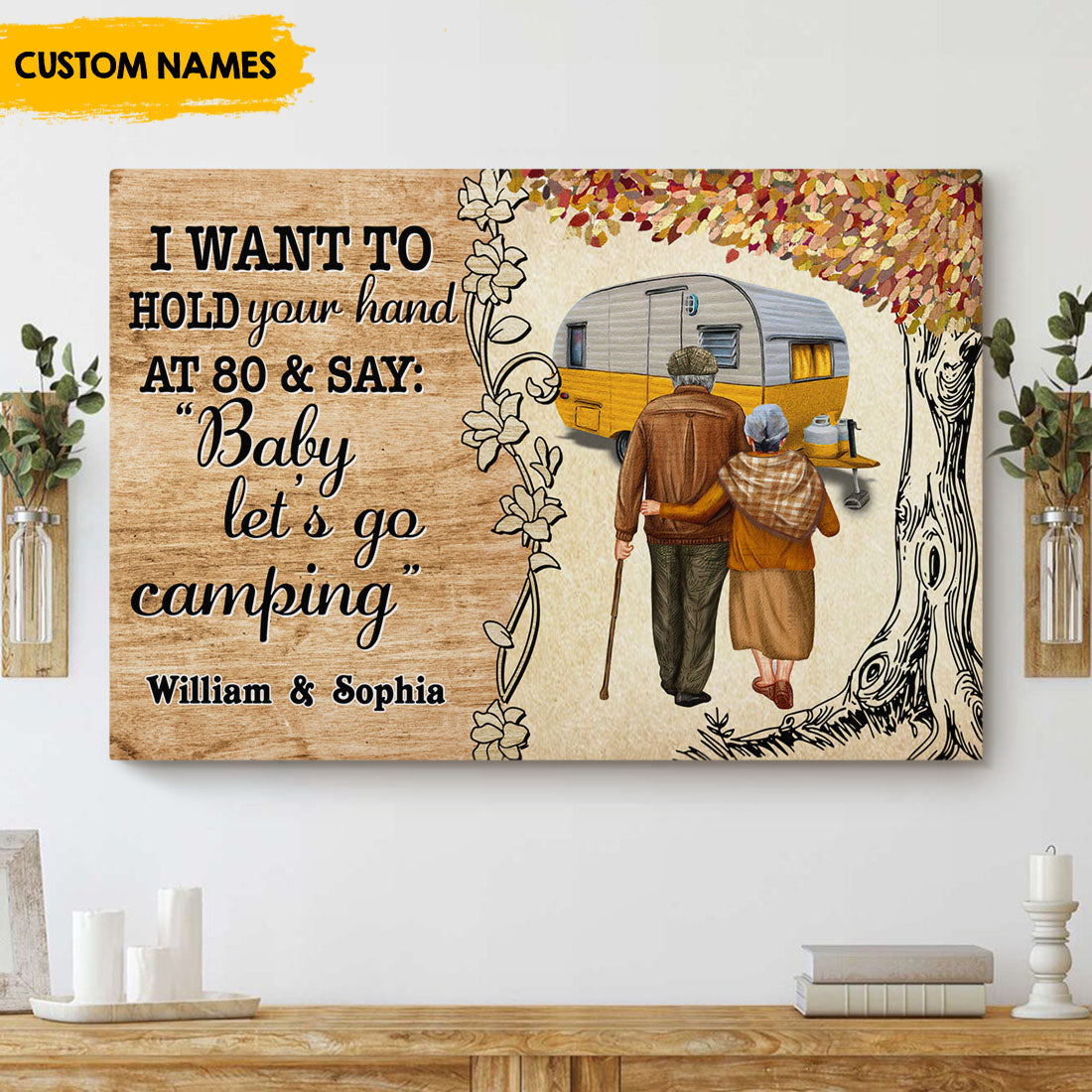 I Want To Hold Your Hand At 80 Personalized Canvas AK
