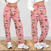 Thumbnail for Upload Pet Image With Name Multicolor Sweatpants, Custom Gift For Men and Women AB
