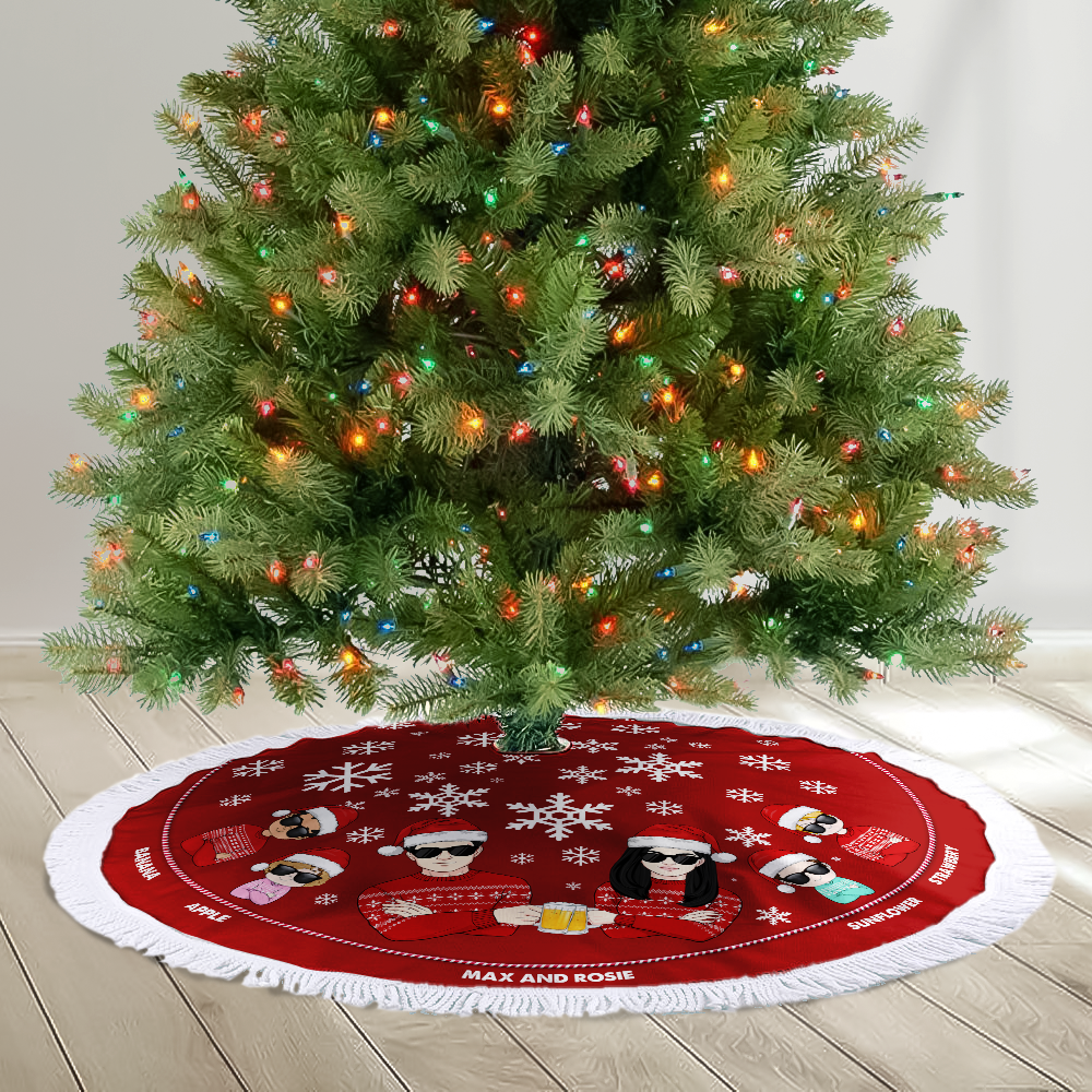 Personalized Family Member Xmas Tree Skirts, Chritsmas Decor, Gift For Family AB