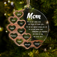 Thumbnail for I Love You Mom Grandma Christmas For Mother Layered Wood Acrylic Ornament, Customized Holiday Ornament AE