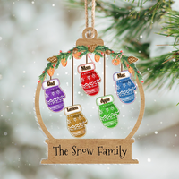 Thumbnail for Personalized Christmas Gloves Kids Mom Grandma Printed Acrylic Ornament, Customized Holiday Ornament AE