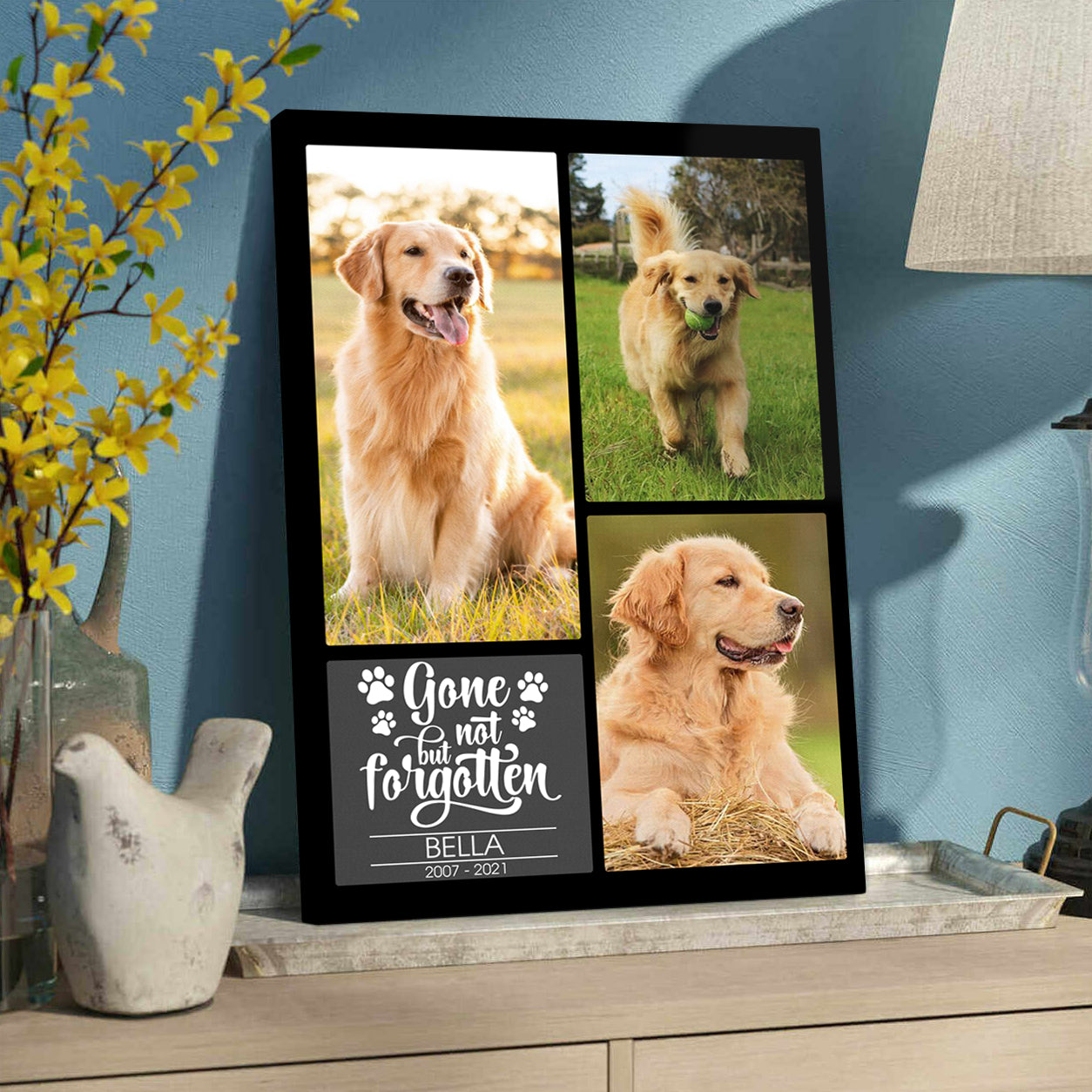 Gone But Not Forgotten - Personalized Pet Memorial Canvas AK