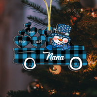Thumbnail for Personalized Christmas Truck Heart Grandkids Printed Acrylic Ornament, Christmas Gift For Grandma AE