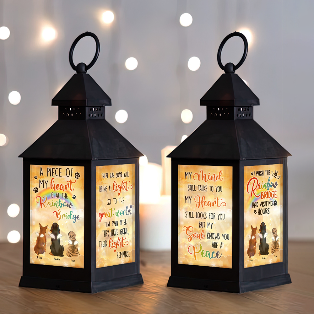 Custom A Piece Of My Heart Dog Cat Memorial Lantern II, Memorial Gift YHN-THUY