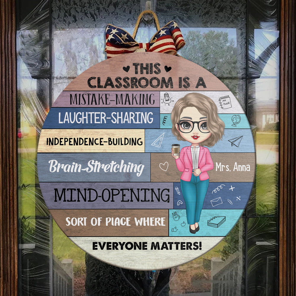 Everyone Matters Teacher Door Sign, Classroom Welcome Door Hanger Z