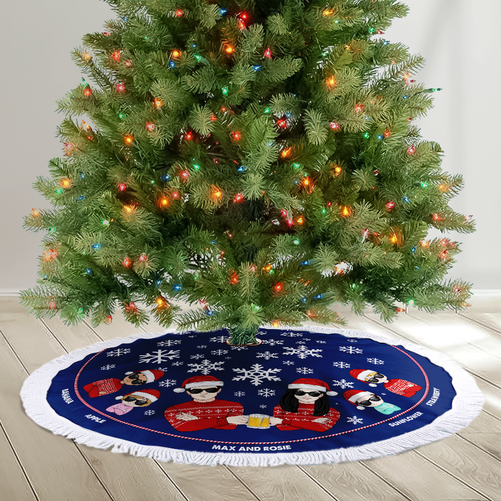 Personalized Family Member Xmas Tree Skirts, Chritsmas Decor, Gift For Family AB